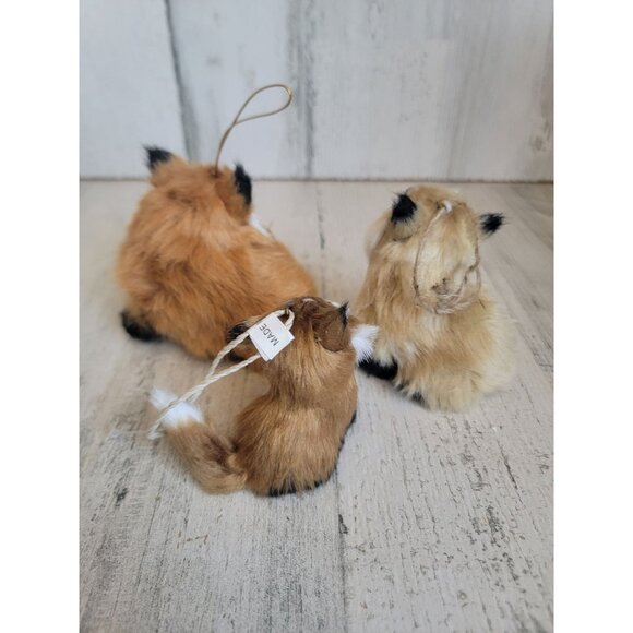 Realistic Faux fur for foxes ornament Xmas set - Picture 4 of 5